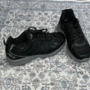 Fila Black and Gray Athletic Shoes Streamlined Design